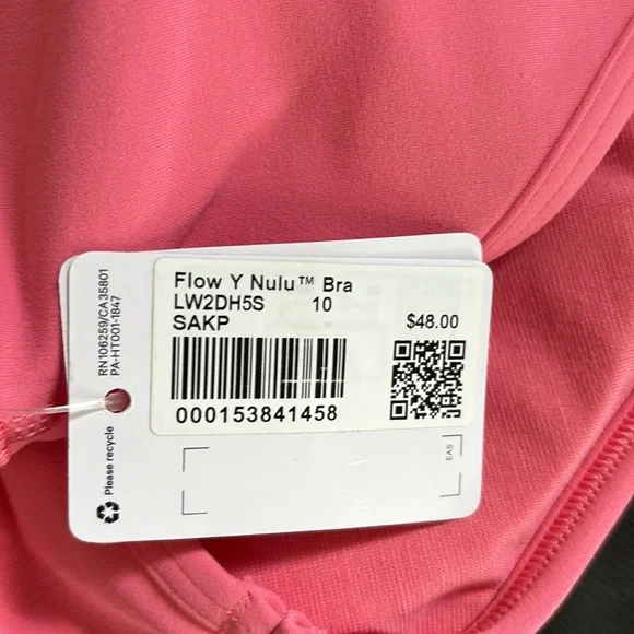 LULULEMON FLOW Y BRA *Nulu in SAKURA PINK SZ 10 NWT
